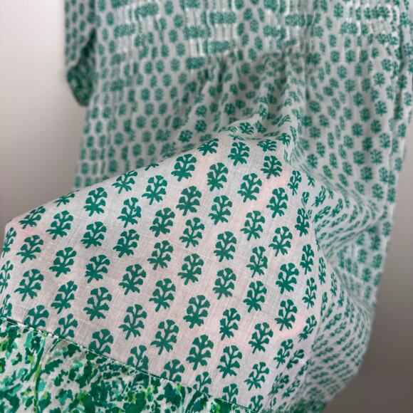 House of Pom Womens Floral Mini Dress in Green Sz XS Sheer Lightweight Boho - Picture 4 of 13